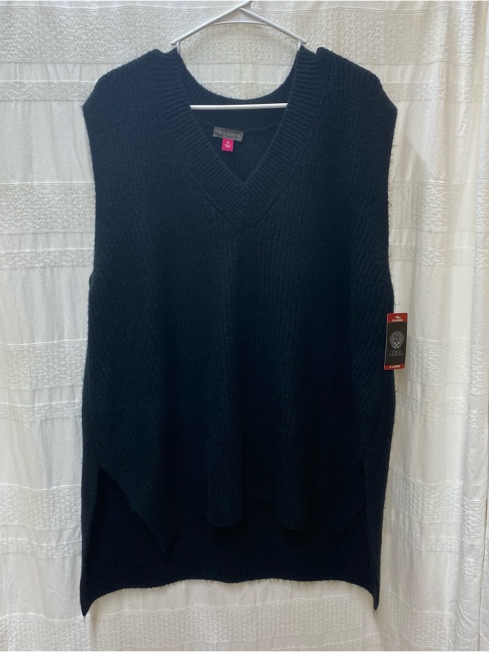 Vince Camuto Black V-Neck Knit Sweater Vest
